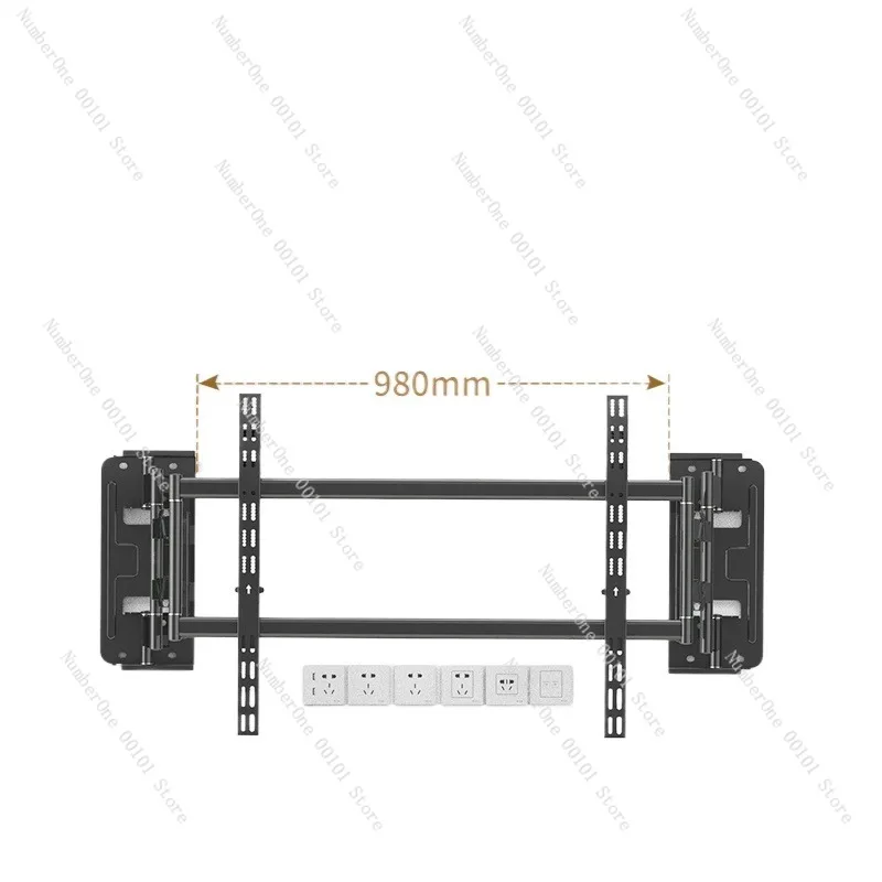 Ultra-Thin Telescopic TV Wall Mount for 98-Inch Large Screen,Supports Hidden Wiring and Flexible Angle Adjustment