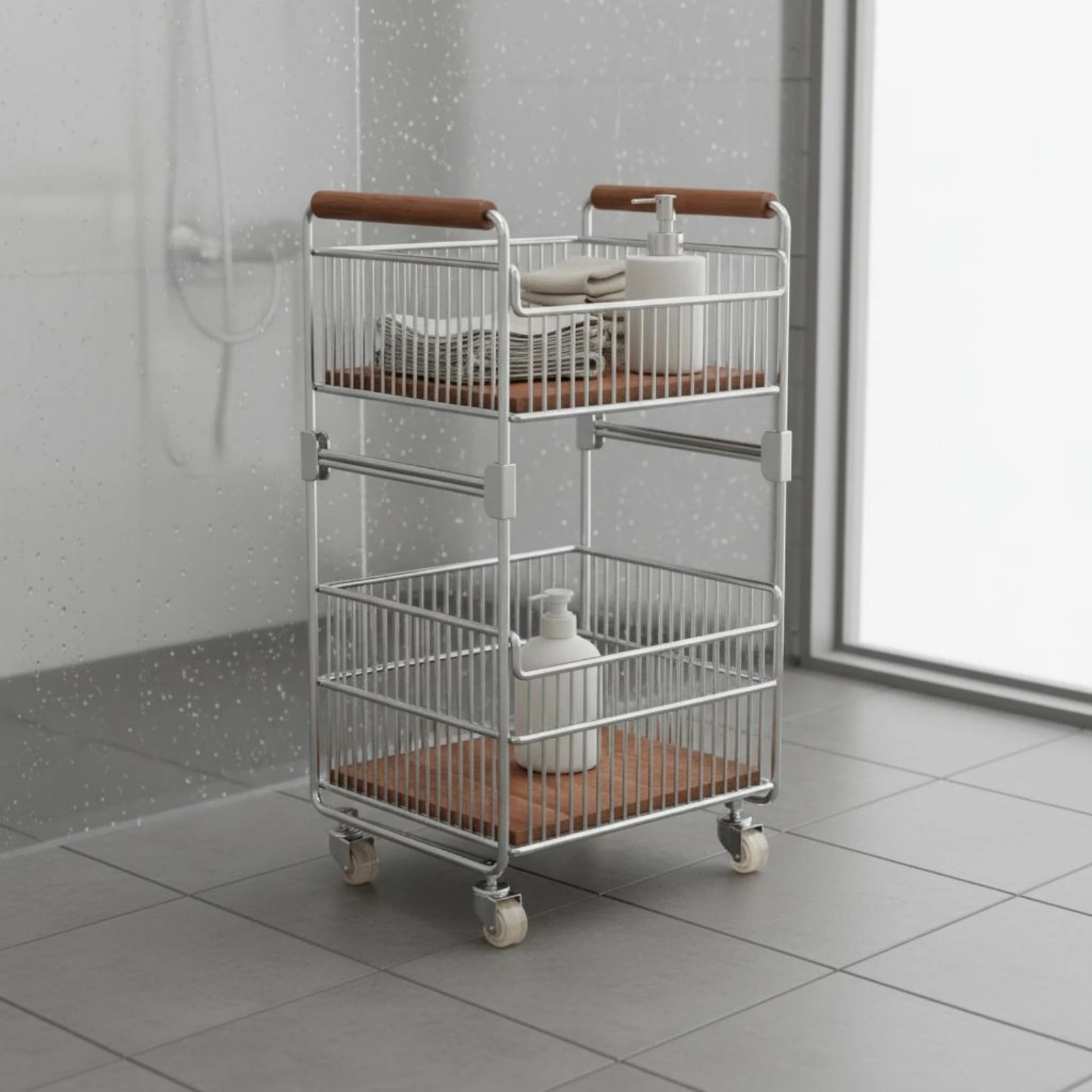 rolling-laundry-basket-cart-multi‑tier-mobile-dirty-clothes-hamper-floor-standing-bathroom-storage-organizer-for-bathroom