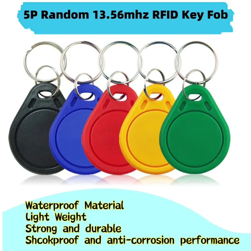 

5P Random IC 13.56mhz TK4100 EM4100 High Quality ABS Access CARD Colorful keychain keyfob,rfid card keyfob,rfid tag keyfob