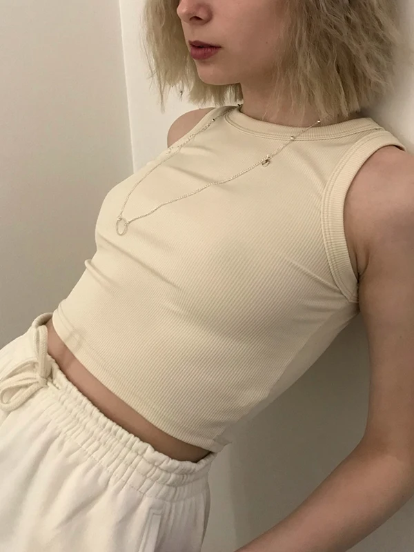 

Вязаный топ с открытыми плечами для женщин, цвета хаки, белый, черный, в уличном стиле, облегающий, летняя футболка, укороченная, с круглым вырезом