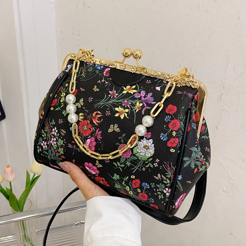 

fashion chain tote bags for women flowers purses and handbags evening clutch crossbody bag Luxury women's bag trend shoulder bag