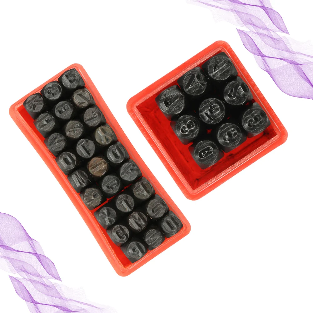

36Pcs 3mm Letters Alphabet Numbers Punch Set Steel Tool Durable Carbon Steel Forged Tempered Sandblasted Finish