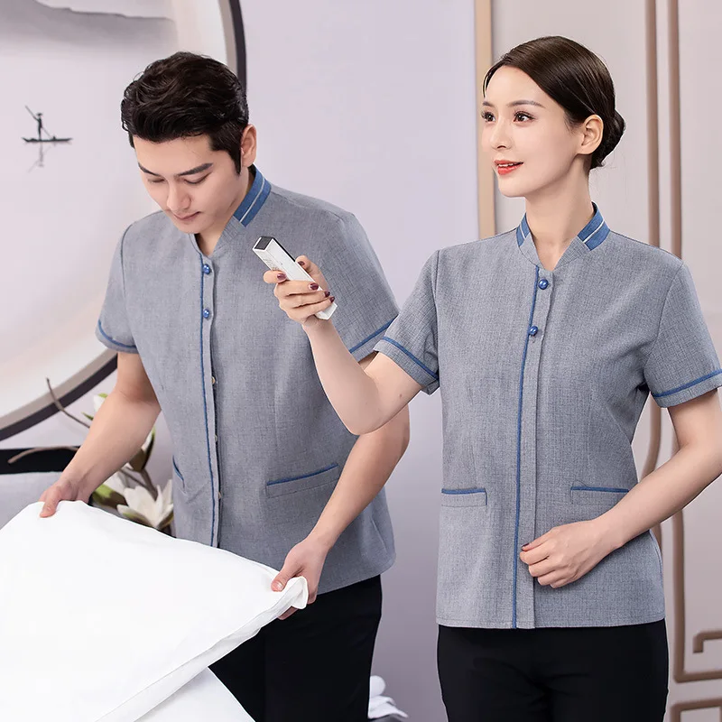 

Hotel Room Attendant Cleaner PA Property Cleaning Aunt Cleaning Work Clothes Short-Sleeved Summer Clothes Female Wholesale