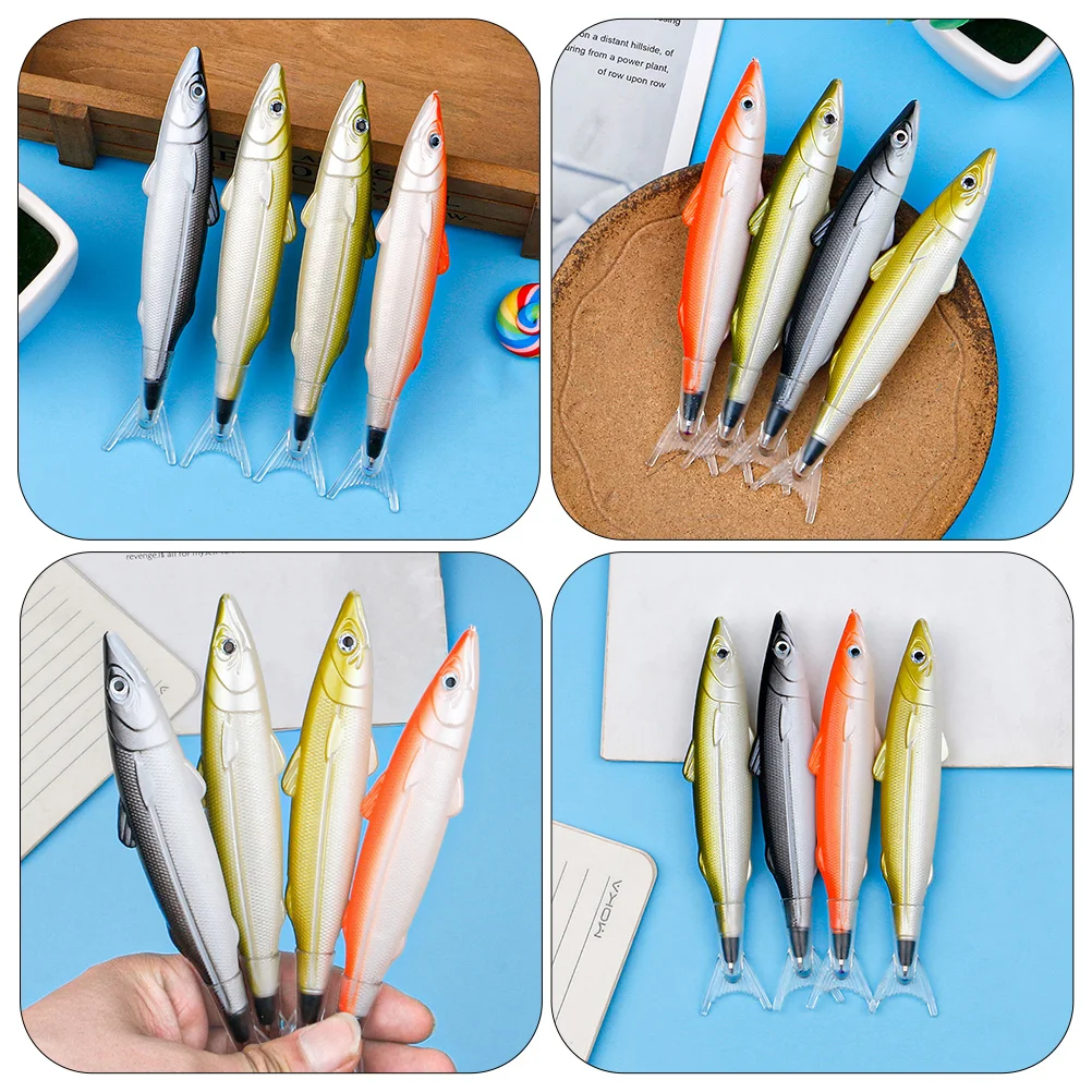 4 Pcs Novelty Signature Pen Salted Fish Ballpoint Pens Plastic Fine Gel Student