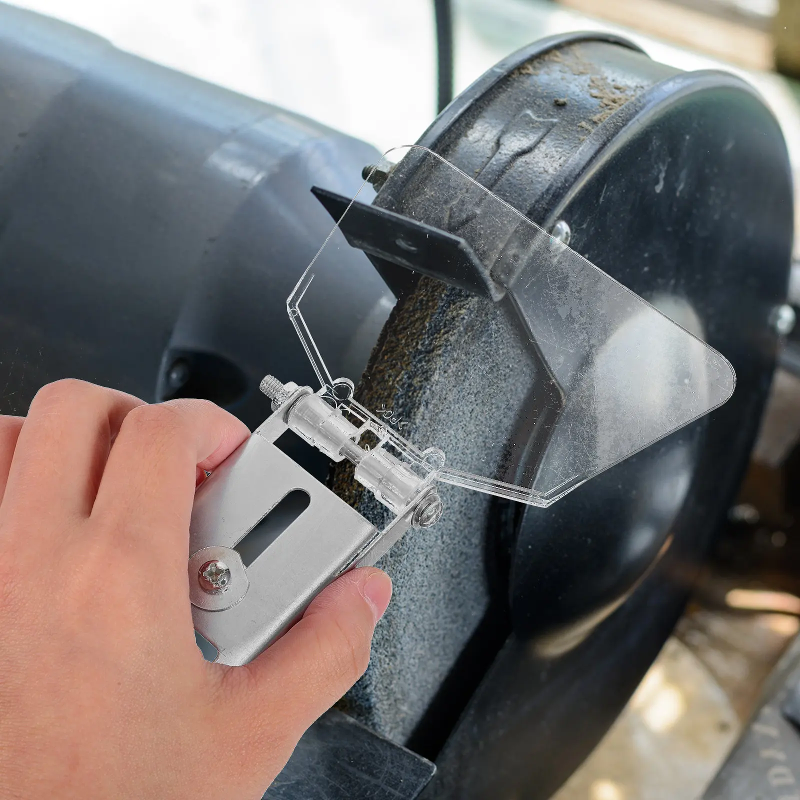 2Pcs Bench Eyeshield Stainless Steel ABS Wear Resistant Eye Shield Guard Shield Kit Compatible with Bench Grinder Protection