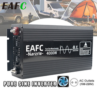 EAFC 12V Pure Sine Wave Solar Inverter 2000/ 3000/ 4000W DC 12V To AC 220V 50Hz Portable PowerBank Voltage Power Converters