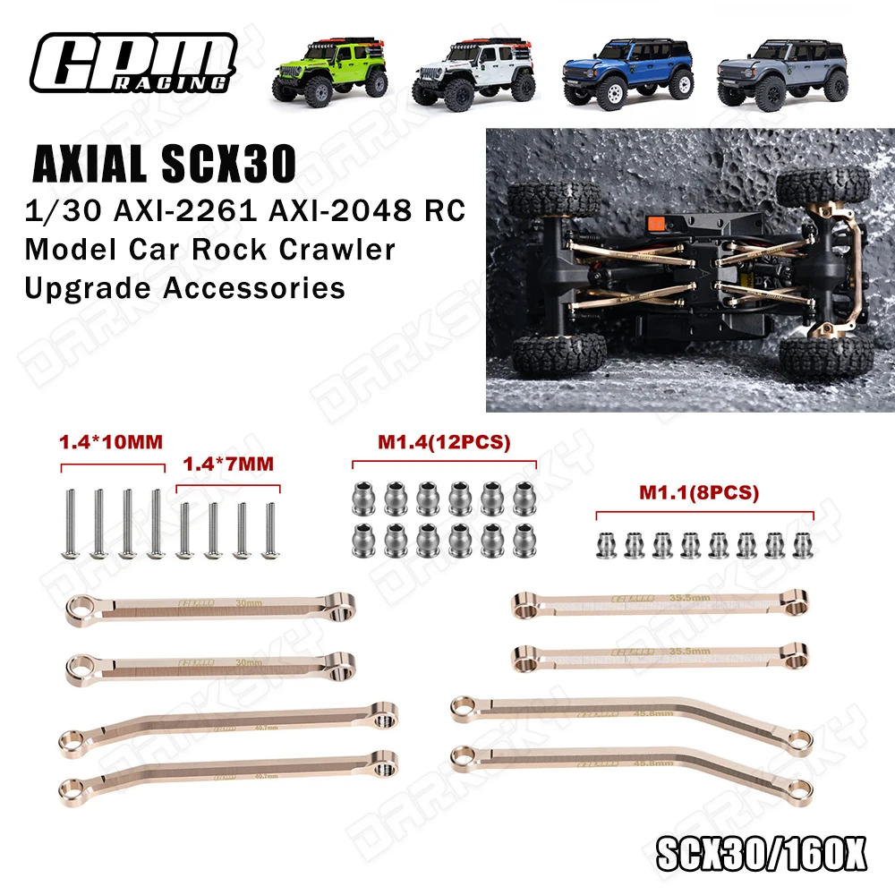 

GPM Racing BRASS TIE ROD LINK DRAG LINK Set For 1/30 AXIAL SCX30 AXI-2261 AXI-2048 RC Model Car Rock Crawler Upgrade Accessories