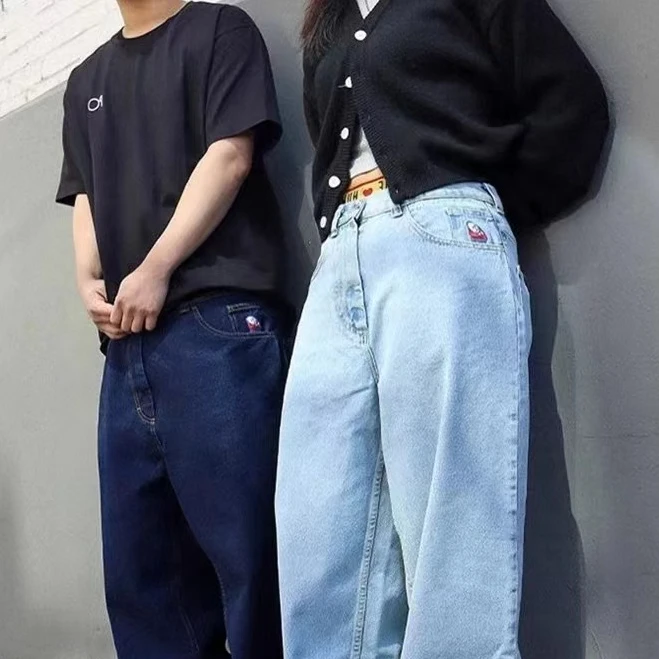 Y 2K Polar Big Boy Baggy Jeans Voor Heren Streetwear Borduurpatroon Denim Broek Vrije Tijd Eenvoudige Dime Jeans Print Heren Kleding