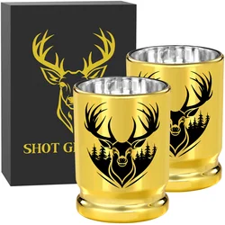 Elk Decoration Golden Plastic Wine Cup Travel Drink Wine Glass Nightclub Bar Party Drinking Shot Glass Gift Set