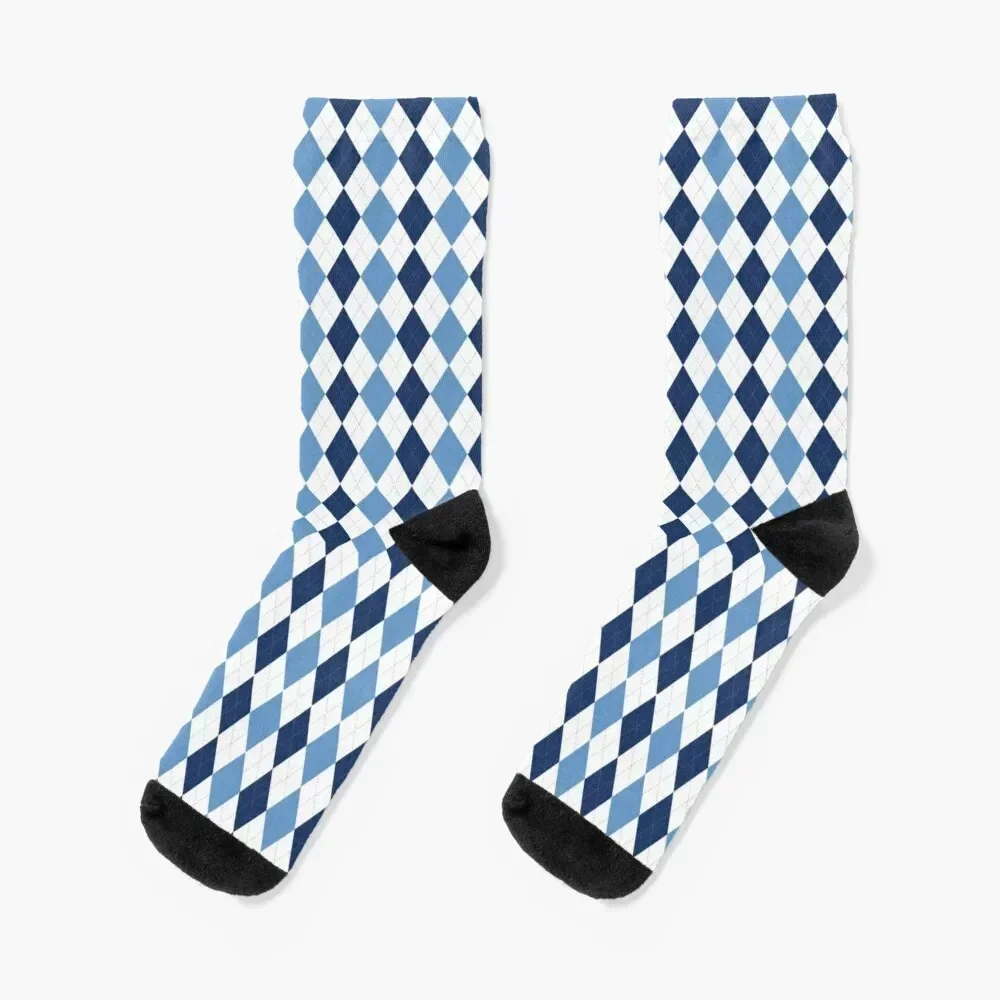 

Navy/Carolina Argyle Socks Run snow Women's Socks Men's