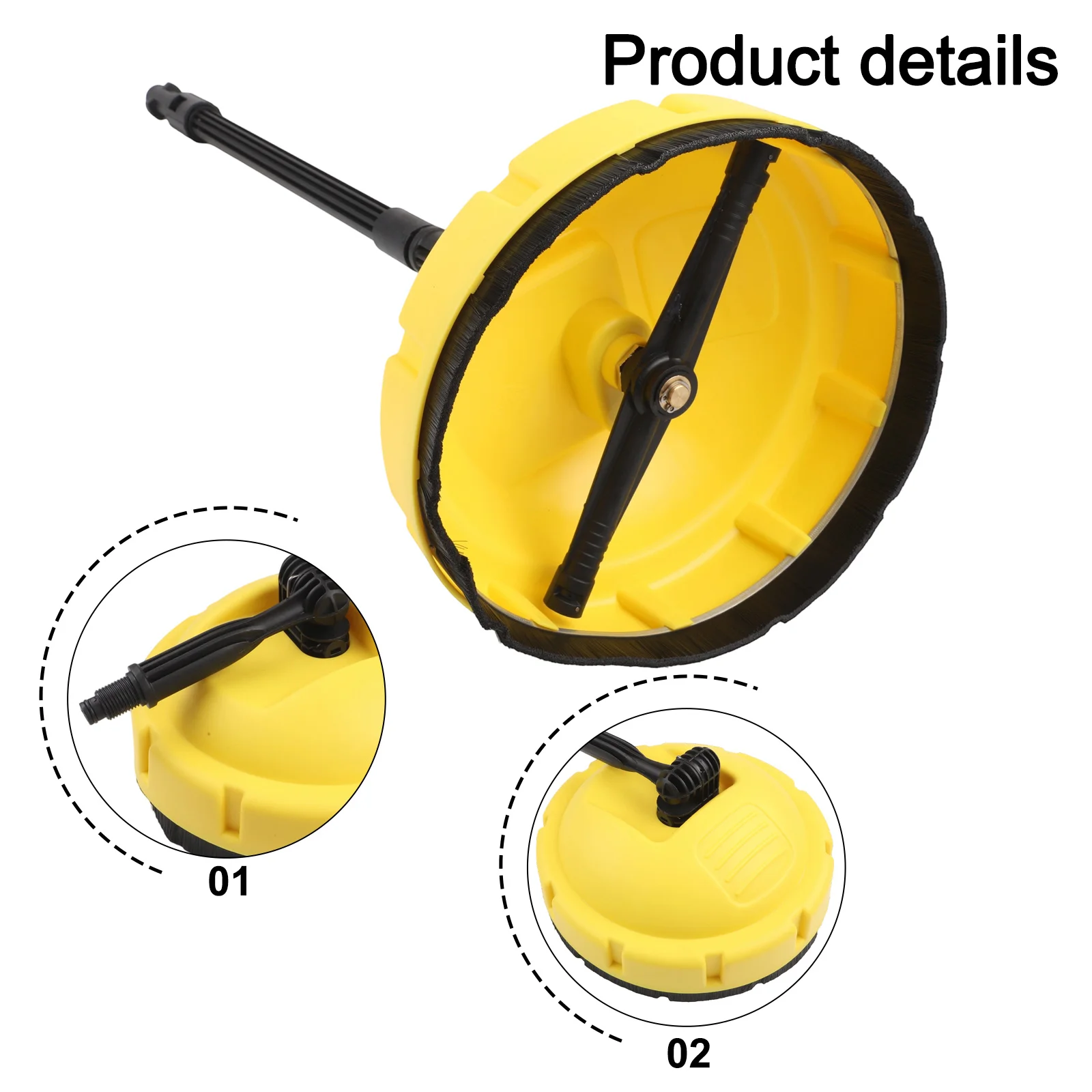 1PC Power Pressure Washer Nozzle Patio For Cleaner Attachment Rotary Brush Multi-Surface Disc Floor Washer Replace Cleaning Tool