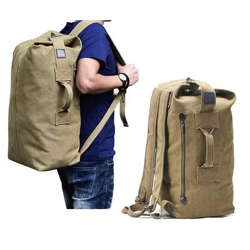 JBTP New Large Capacity Travel Climbing Bag Tactical Military Backpack Men Women Bucket Army Canvas Bags Shoulder Bag