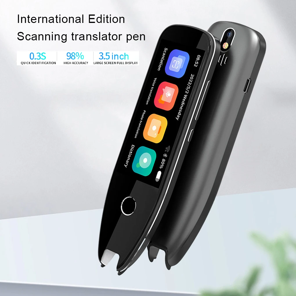 مترجم مريح يعمل بالبطارية للتعلم ، قارئ ماسح ضوئي للتعلم ، قلم رمادي ، تعلم ، هدية عيد ميلاد ، رمادي