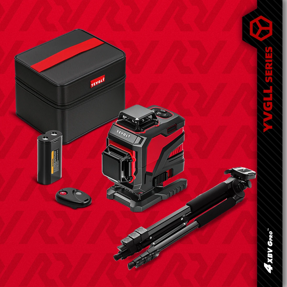 

YEVOLT YVGLL4XS16 Multi-Axis 16-Line Grade Laser Level Full-Spectrum Coverage 1cm Ground Clearance High Precision Woring Range