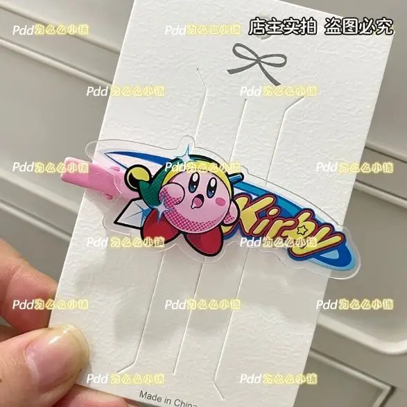 Kirby Cute Girl Acrylic Duckbill Clip Student Cartoon Bangs Clip Hair Clip Decoration Gift for Friends Fun Present