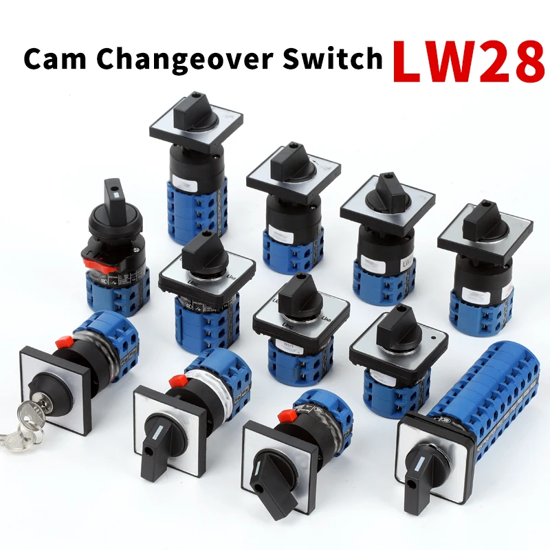 1pcs Electric 2 Position 8 Terminals Rotary Cam Changeover Switch 500V 20A LW28-20 LW26-20 LW28 LW26