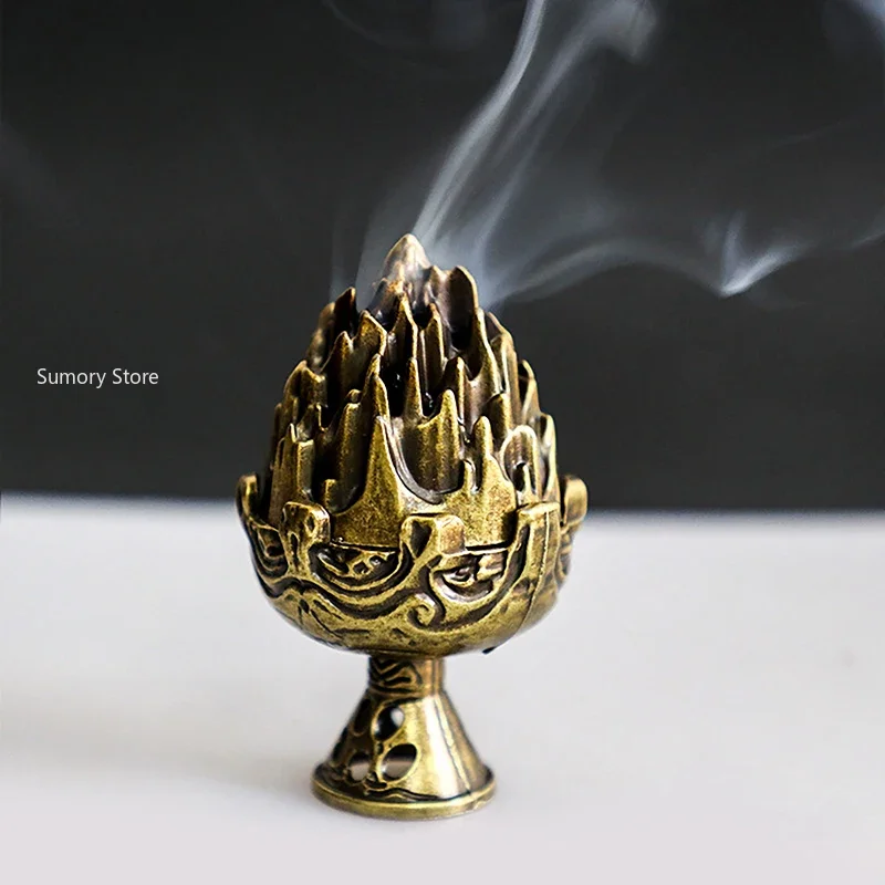 Alloy Mini Boshan Incense Burner Chinese Ancient Home Indoor Decoration Sandalwood Stick Cense Holder Desk Ornaments