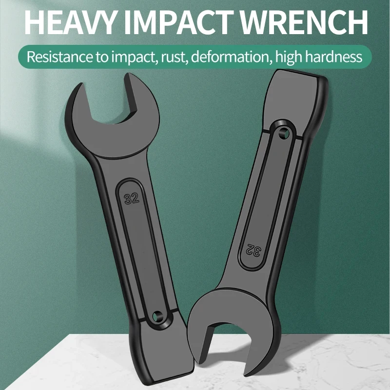 24-38mm Industrial Knockout Wrench Straight Handle Single End Nerd Wrench Heavy Duty Torque Wrench Auto Repair Tools Hand Tools