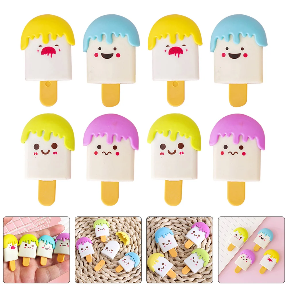 

36Pcs Cute Ice Cream Erasers Mini Portable Pencil Erasers for Office Drawing School Supplies Bulk Pack Drawing Accessory