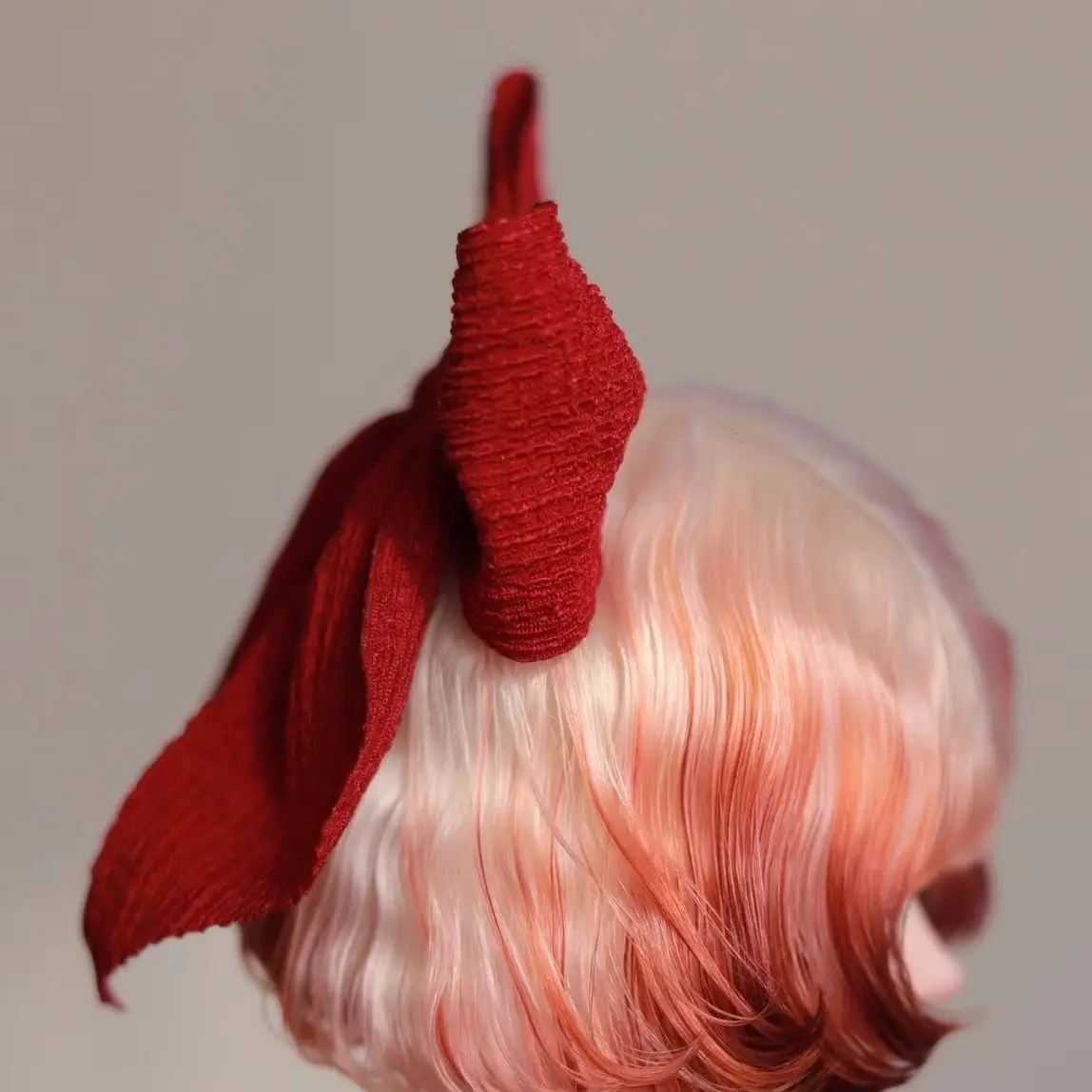 

1/2 1/3 1/4 1/6 BJD Doll Hair, Autumn And Winter White Gold Gradient Dirty Orange Short Wig, Imported Combed Microcurly Mohair