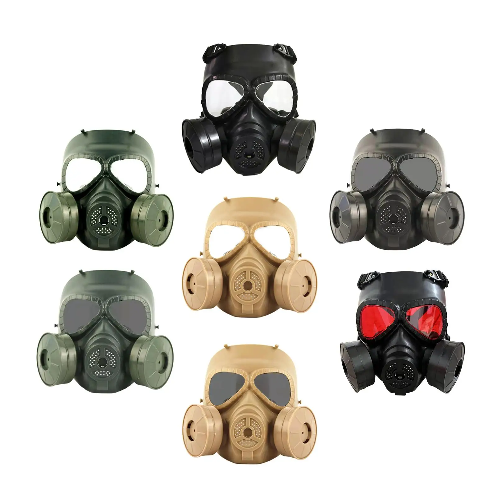 CS Mask Full Face Breathable Double Fan Gaming Mask Protective Mask for Cosplay Costume Halloween Outdoor Sport Masquerade Party