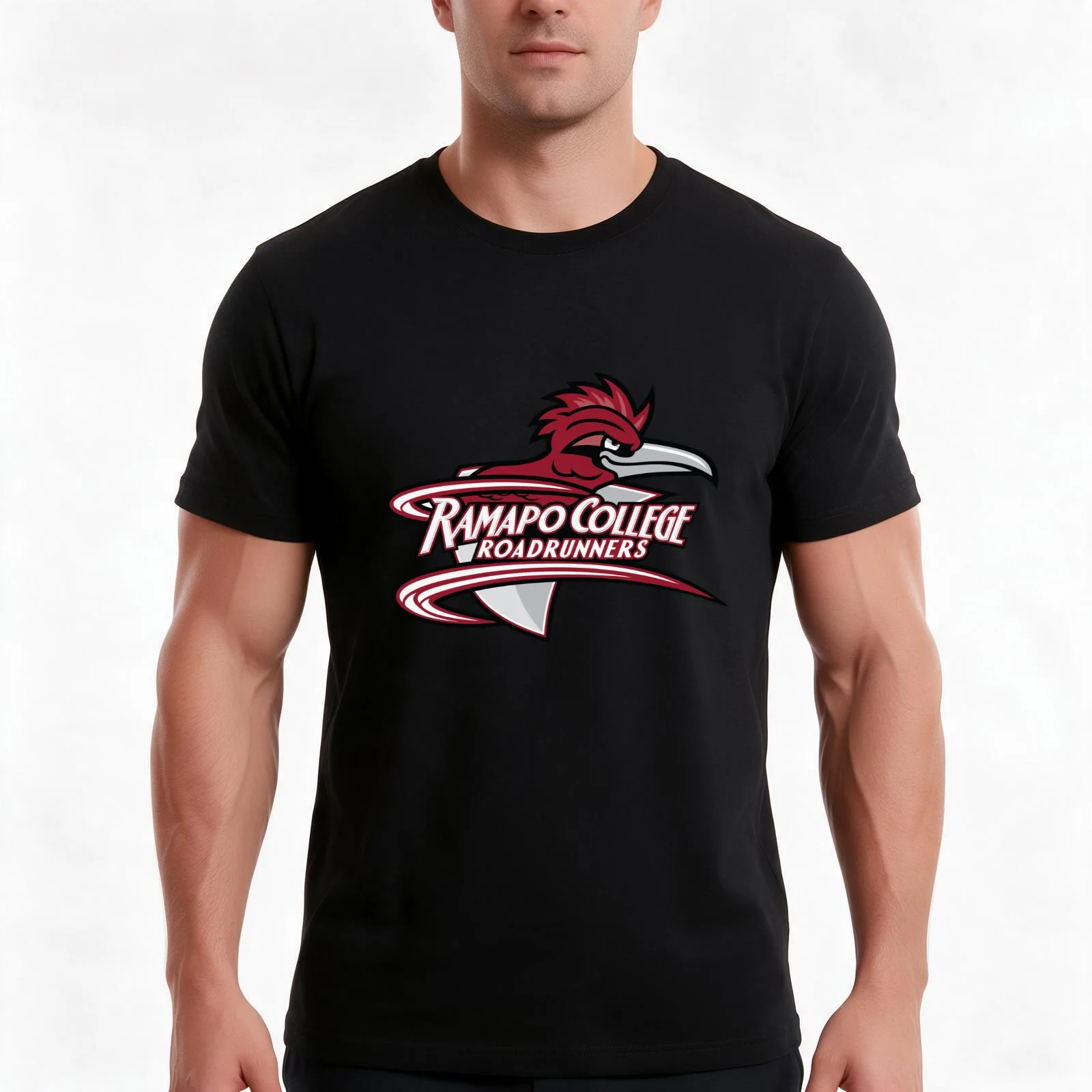 Ramapo Roadrunners T-Shirt, Summer Casual Cotton Tee, Oversized Streetwear Tops, Vintage Graphic Print, Loose Fit Short Sleeve