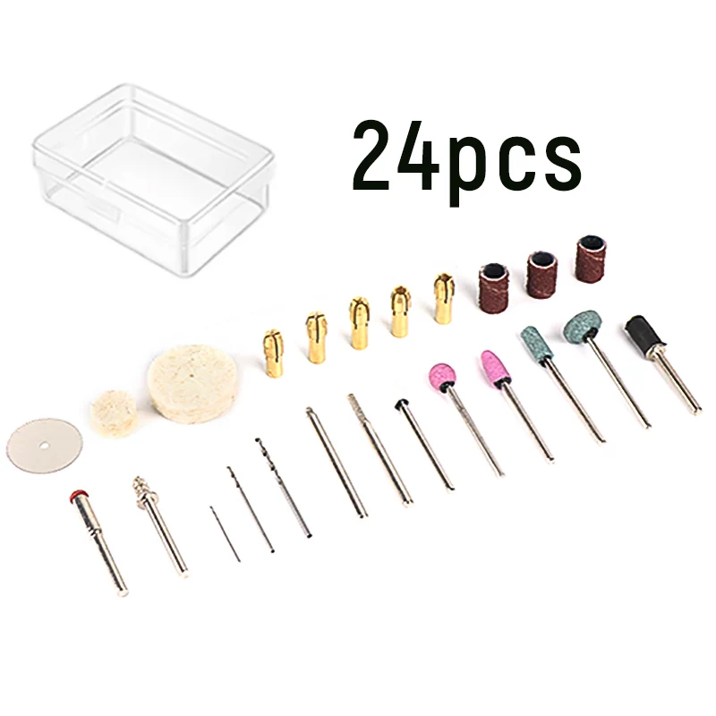 24Pcs Dremel Style Accessories Power Tools Rotary Tool Accessory Set Abrasive Tools Wood Metal Engraving Polishing Accessories