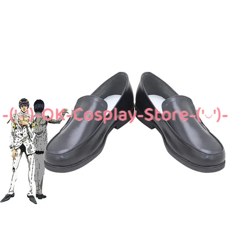 Bruno Buccellati Cosplay Shoes Anime JoJo's Bizarre Adventure Cosplay Prop  Halloween Carnival Boots PU Leather Shoe Custom Made