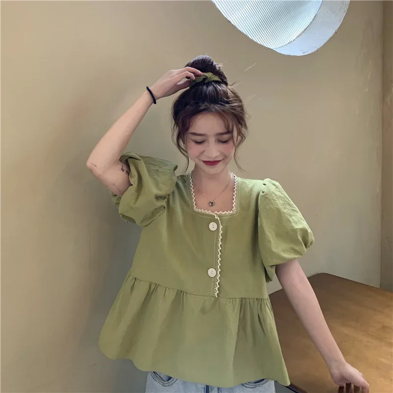 

Рубашки с коротким рукавом, женская блузка с принтом в горошек, простой отложной воротник, облегающая уличная одежда, минималистичный шикарный девичий современный топ