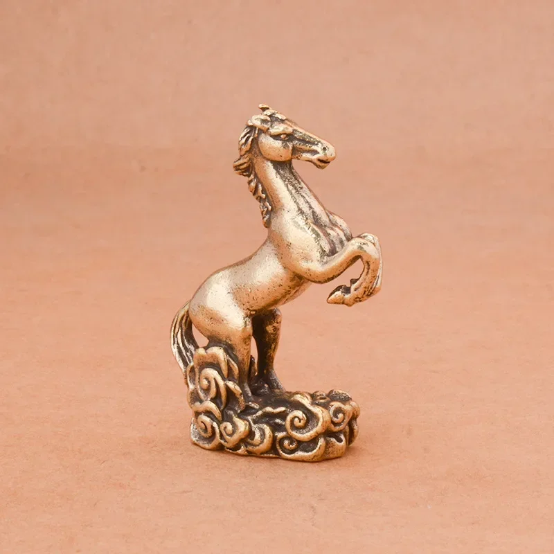 

Vintage Copper Zodiac Horse Small Statue Feng Shui Ornaments Brass Lucky Animal Miniatures Figurines Desktop Decorations Crafts