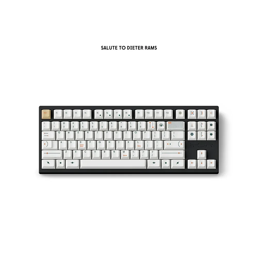 FBB الأصلي Keycap T52 الحد الأدنى براون نمط باوهاوس التسامي الحراري PBT 152 مفاتيح مخصصة غطاء مفتاح لوحة المفاتيح الميكانيكية