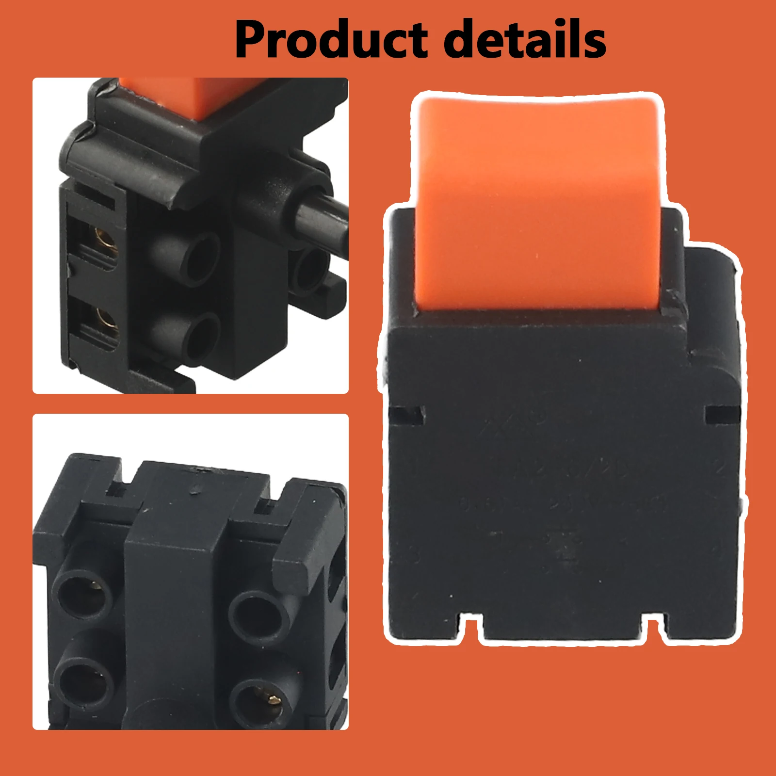 

Black Orange Adjustable Speed Switch Switch Button Developed Drill Einchell Electric Metal Supplies Switch Trigger