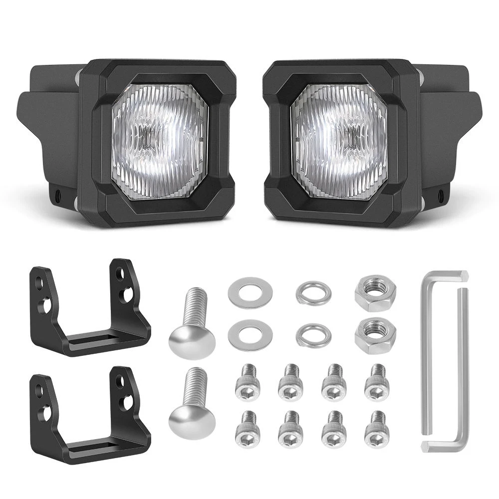 

For Ford F150 Raptor 2017-2020 2-Inch Square LED Light Cube Pods 2Pcs Driving Flood Spot Beam 50W LED Off-Road Lights Fog Lamps