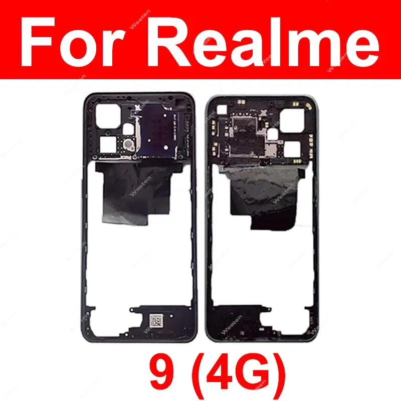 

Корпус средней рамы для Realme 9 4G RMX3521, рамка-держатель средней рамы с боковой кнопкой и деталями NFC