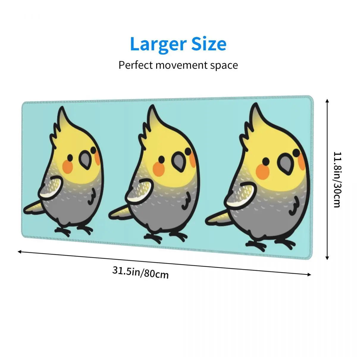 Large Mouse Pad Chubby Pearl Cockatiel Gamer PC Laptop Mats Keyboard Carpet Computer Gaming Office Accessories Desk Mat