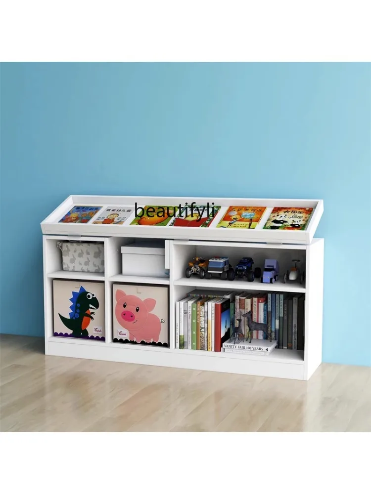 Solid Wood Bookshelf Floor Kindergarten Toy Storage Rack Household Storage Rack Book Picture Book Shelf Bookcase