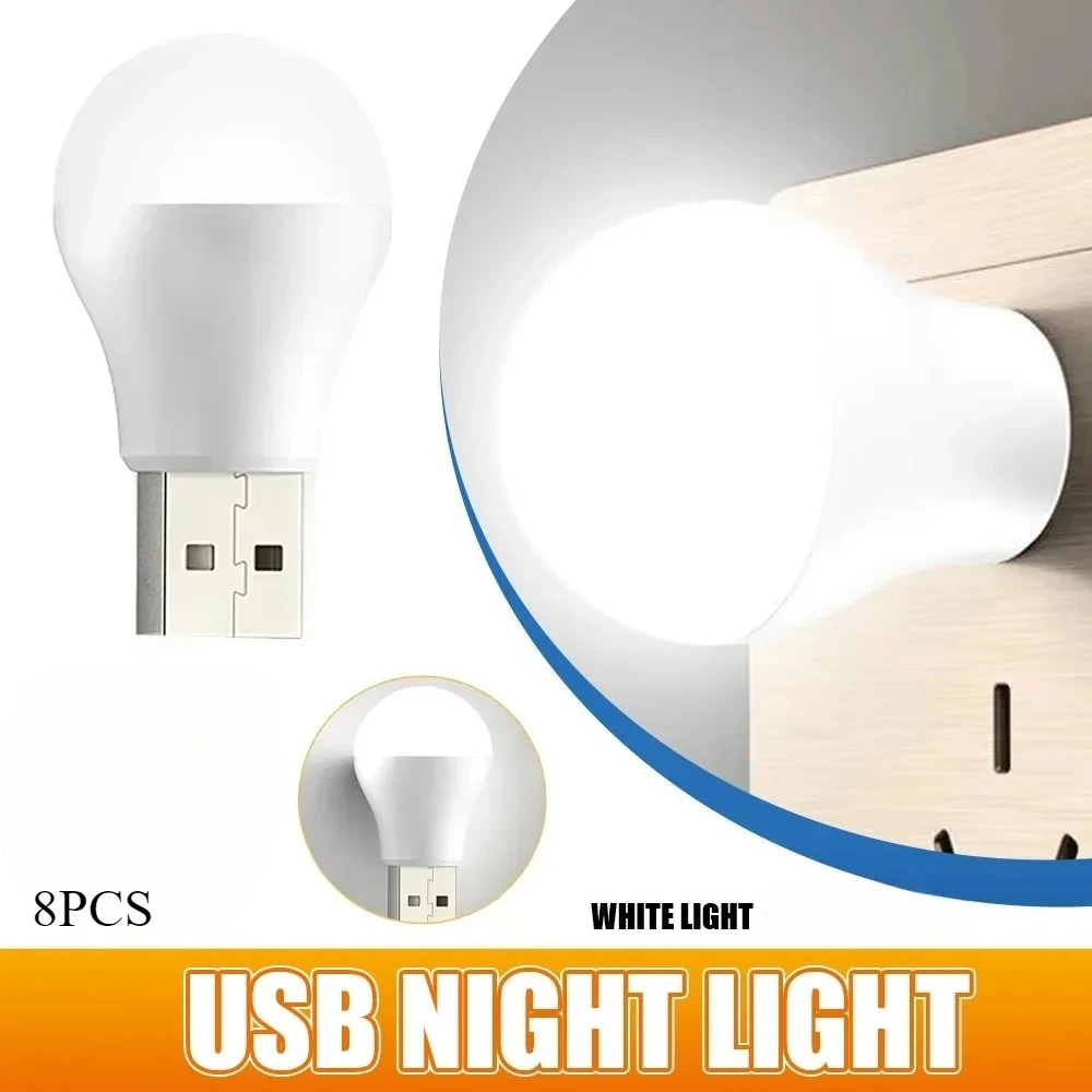 

8PCS Mini Night Light Simple and Stylish Portable USB Light 8pcs Bedroom Night Light LED Round Light Portable Night Light