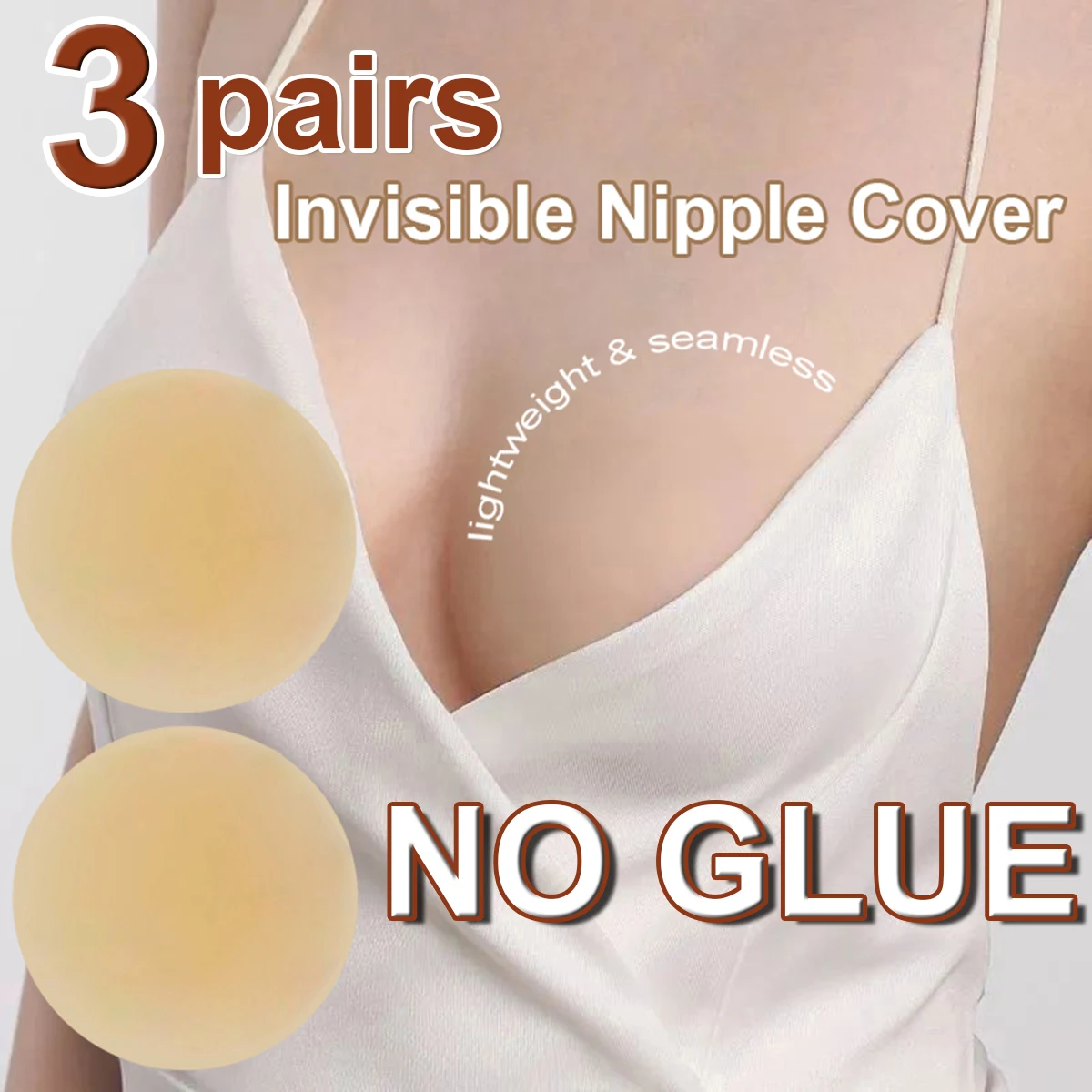 

3 Pairs No Glue Sticky Nipple Cover Plunge Ultrathin Seamless Invisible Bra Silicone Nubra Stickers Breast Pads Pasties Healthy