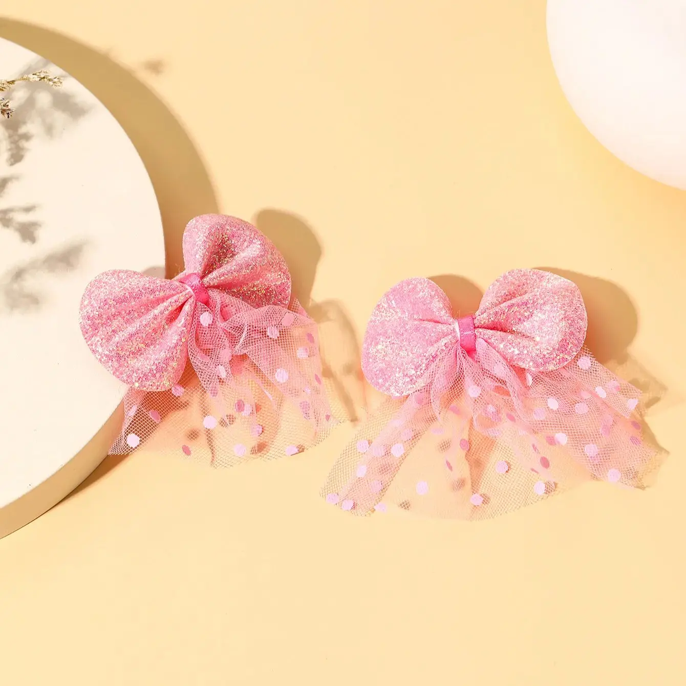 

Yarn Woven Polo Dot Bow European and American Broken Hairpin Girl Hair Accessories Children's Headwear