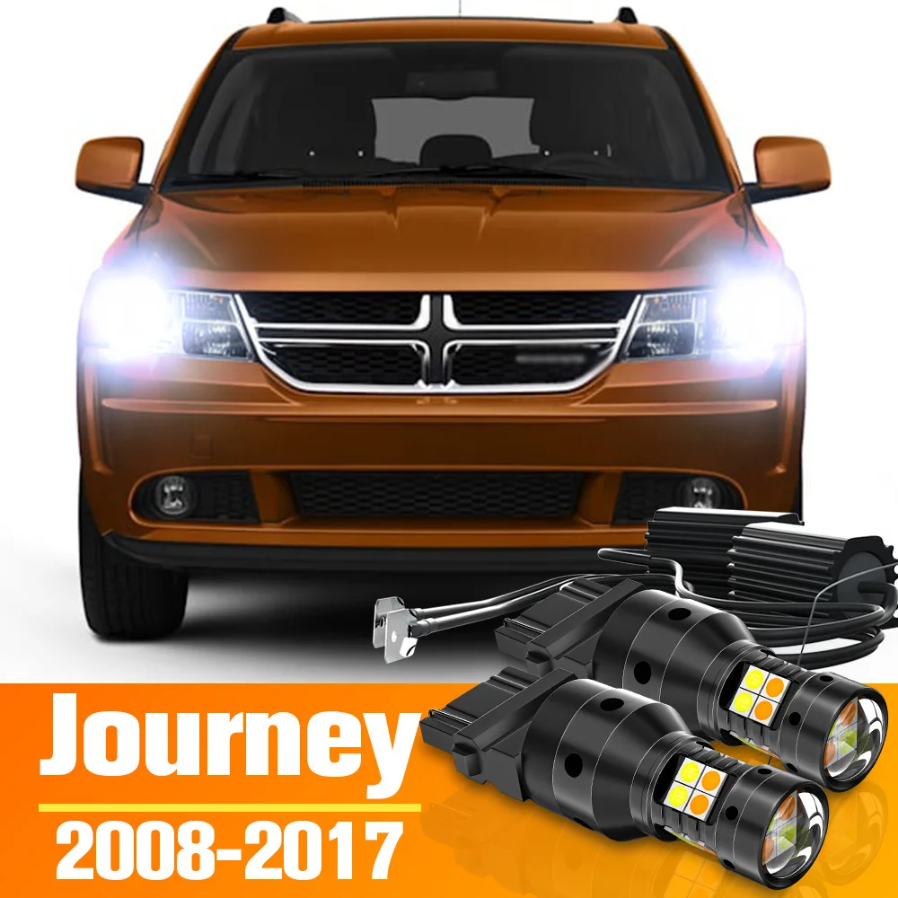 2pcs Dual Mode LED Turn Signal+Daytime Running Light DRL Accessories For Dodge Journey 2008-2017 2009 2010 2011 2012 2013 2014