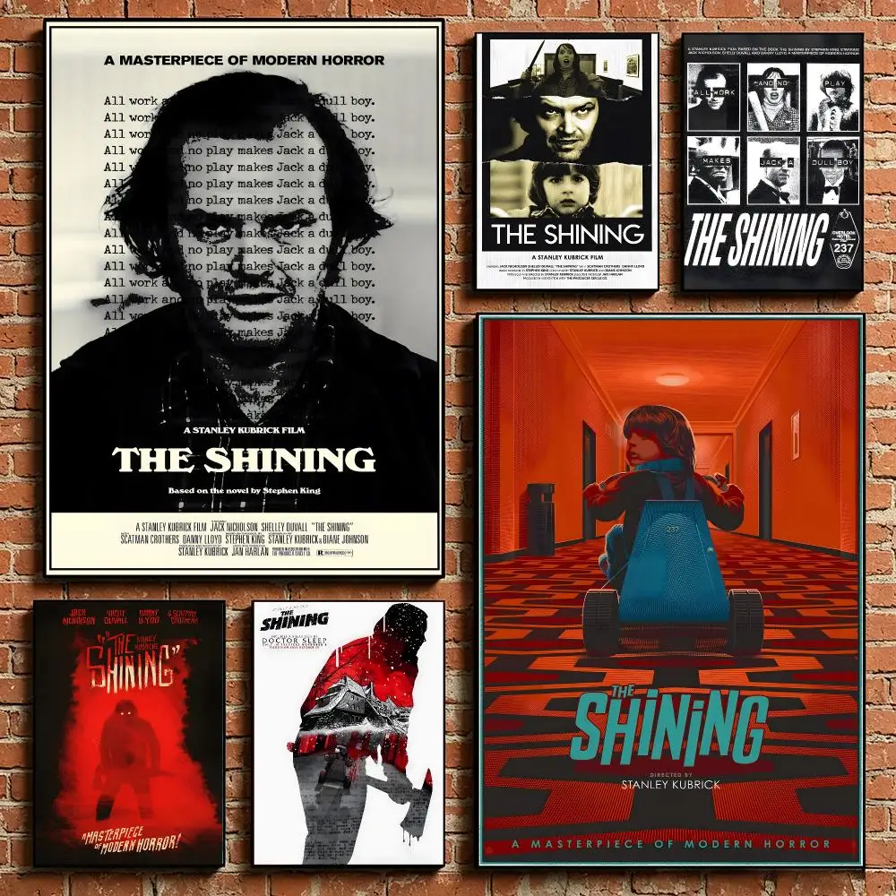 Classic Scary Movie The Shining Poster HD Self‑Adhesive Art Print Home Wall Ornament for Clubs Cafe and Living Room Decoration