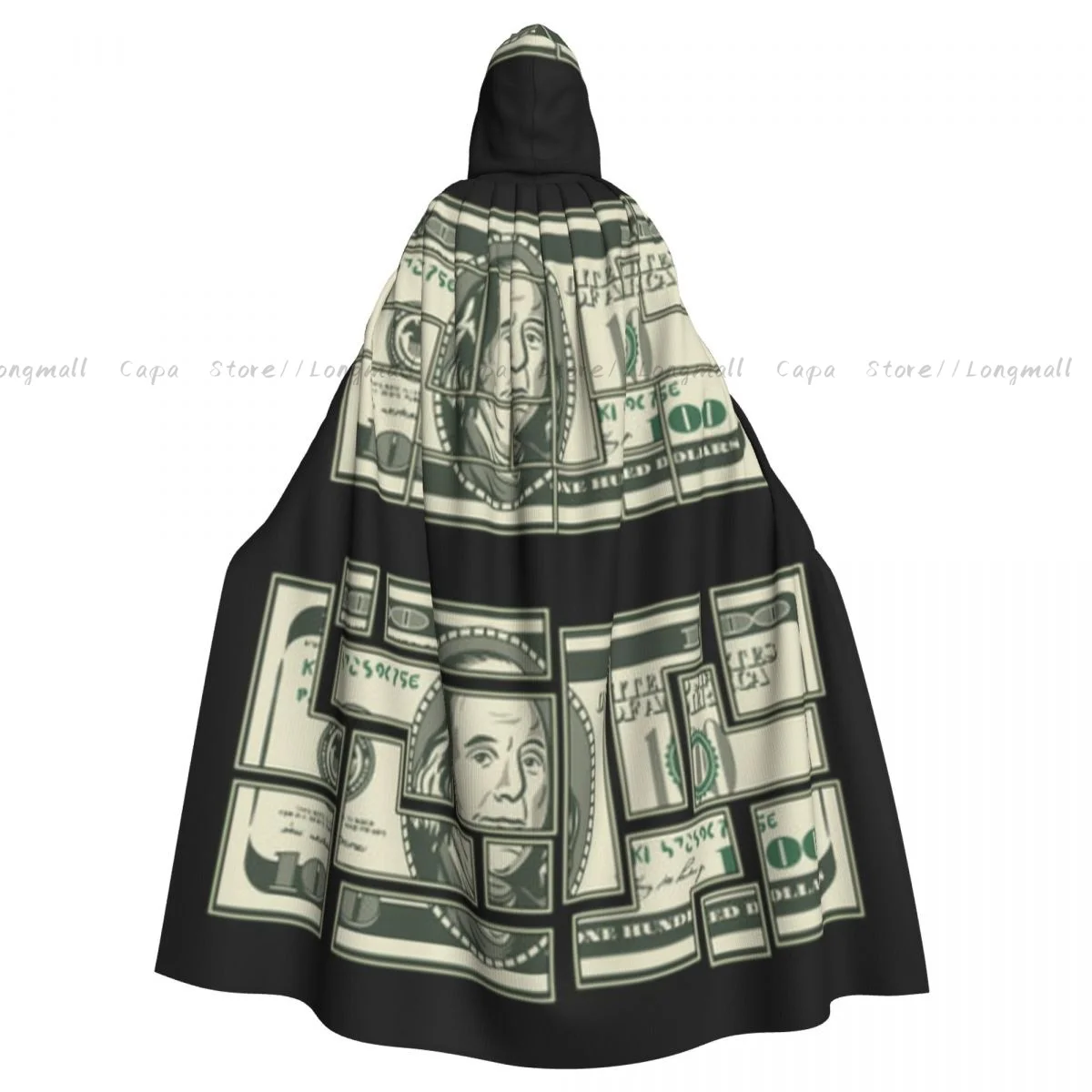 Adult Vampire Cape Hooded Robe American 100 Dollar Halloween Cloak Full Length Cosplay