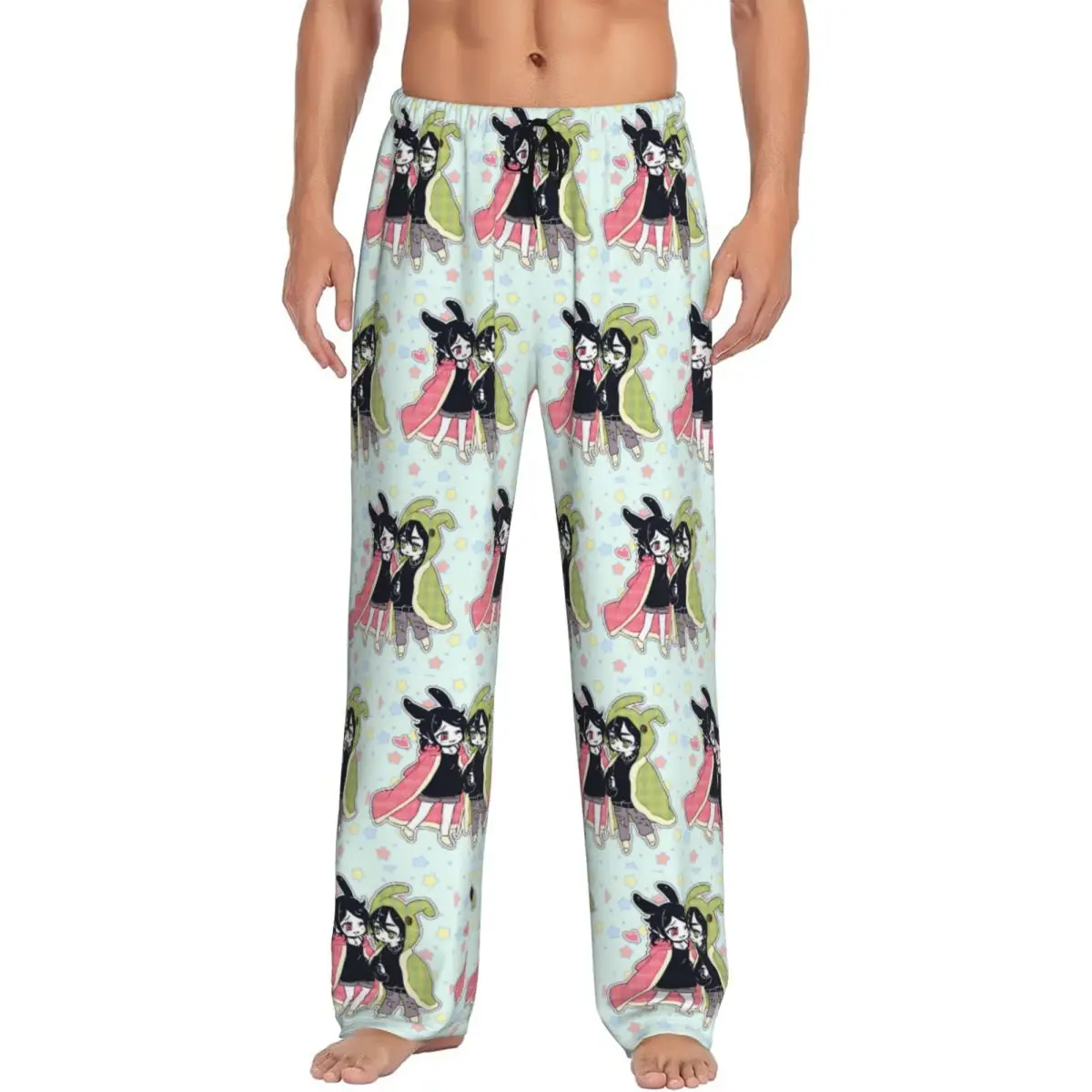 

Custom Print The Coffin Of Andy And Leyley Pajama Pants Men's Horror Puzzle Game Sleep Sleepwear Bottoms with Pockets