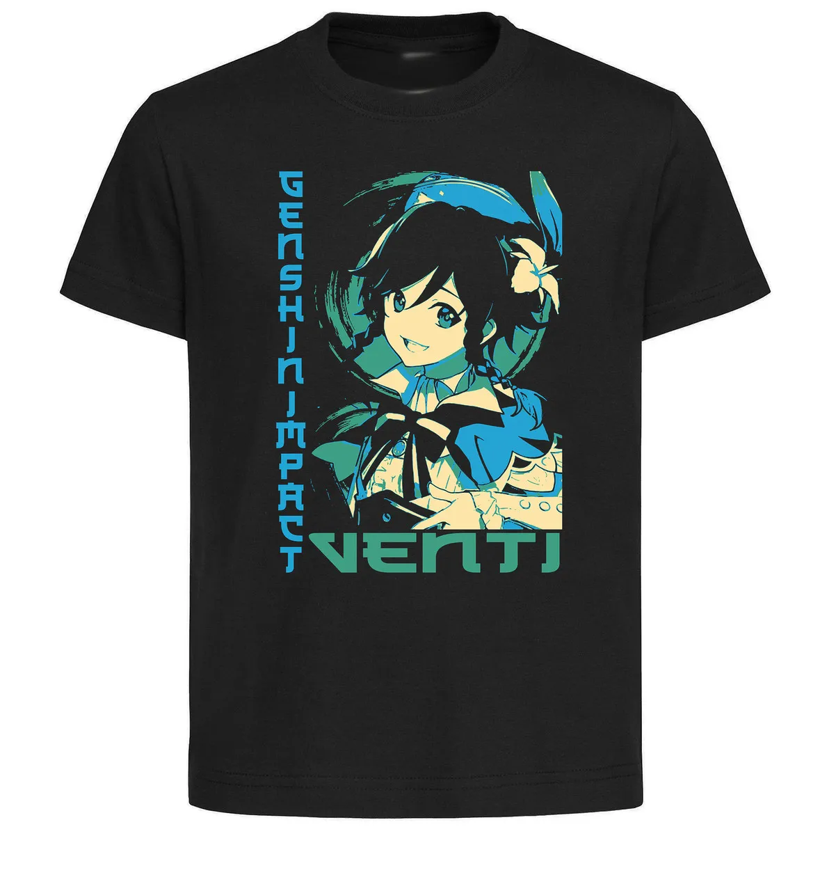 

T-Shirt Unisex Black Japanese Style Genshin Impact Venti