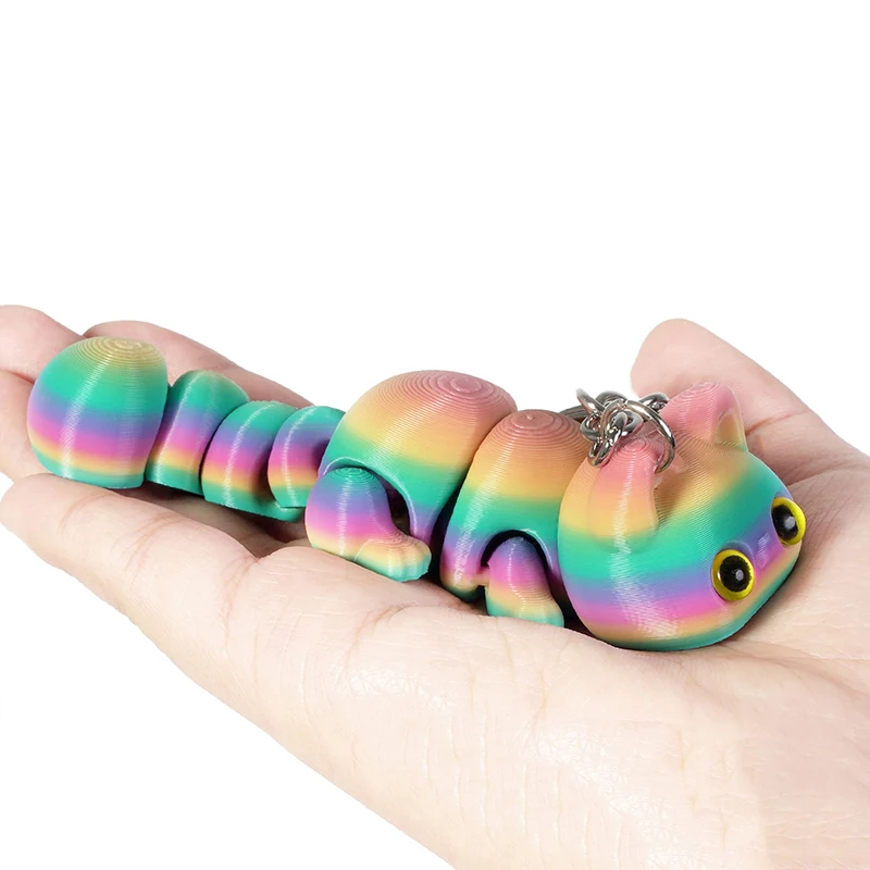 

3D печатный шарнирный брелок с милыми кошками, подвижный мультисоставный декор, украшение для домашнего офиса, классного стола, подарки для детей