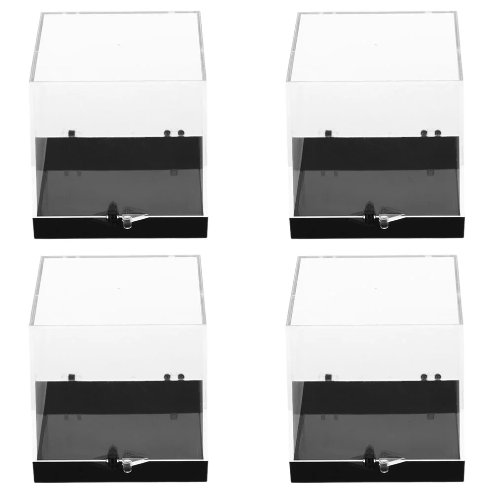 4pcs Rock Collection Display Case Mineral Specimen Container Clear Display Box for Gemstone Display Small Display Box for Jewelr