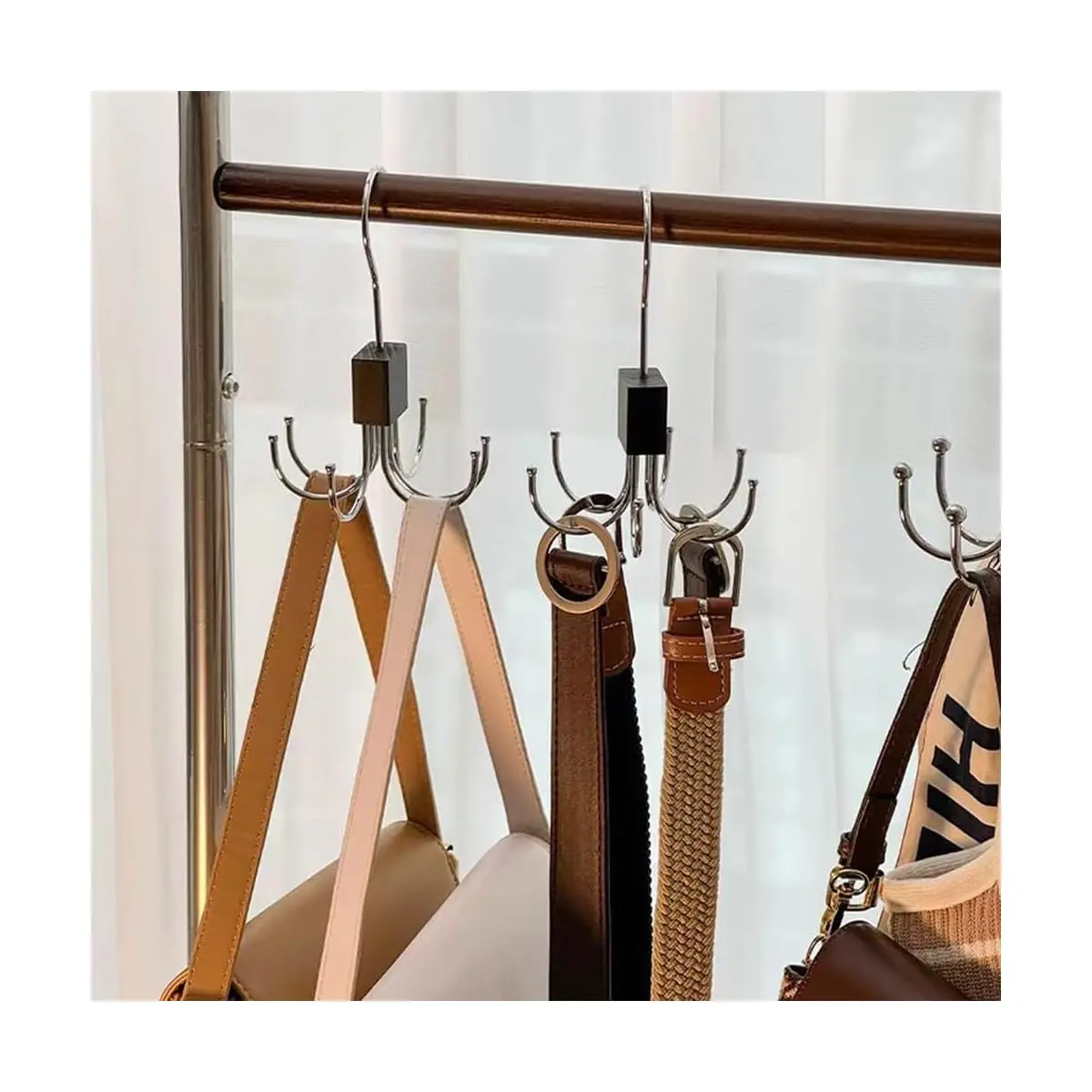 360 °   تدوير متعدد مخلب تخزين خطاف تعليق المعاطف رف ملابس متعدد الوظائف لحزام الصدرية تانك توب التعادل وشاح محفظة شماعات المنظم