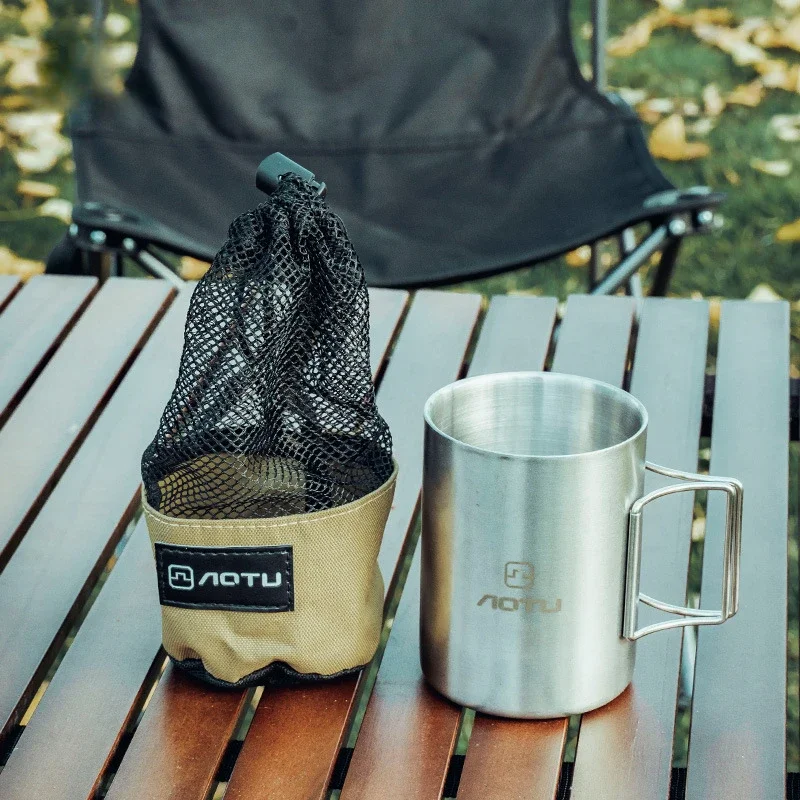 

Mesh Storage Pouch Ditty Bag Durable Drawstring Pouch Bottle Kettle Storage Bag Outdoor Tool Easy To Carry Camping Accessories