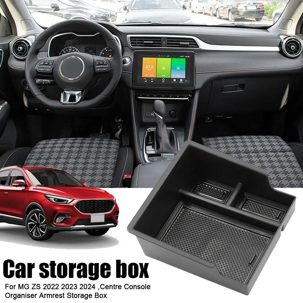 For MG ZS 2022 2023 2024 Centre Console Organiser Armrest Box Storage Tray Glove Interior Box Accessories K6Y7