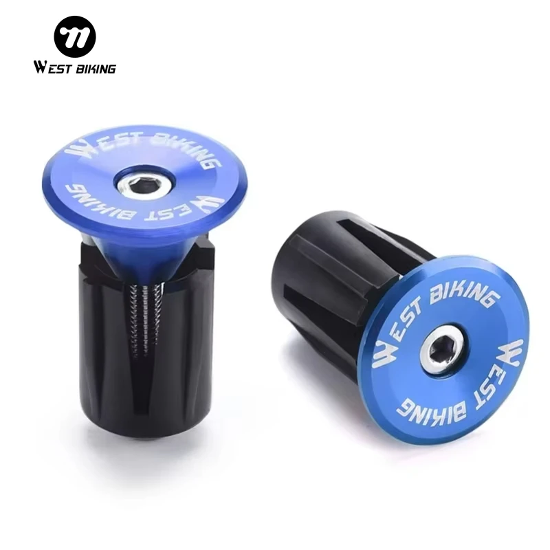

WEST BIKING Colorful Handlebar End Plugs With Tools Alunimum Alloy Road Bike MTB Handle End Expansion Plugs 22-24mm Bike parts